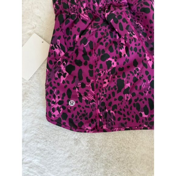 Lululemon Track That Mid-Rise Lined Short 5" Cheetah Camo Magenta Purple Multi - Picture 4 of 5